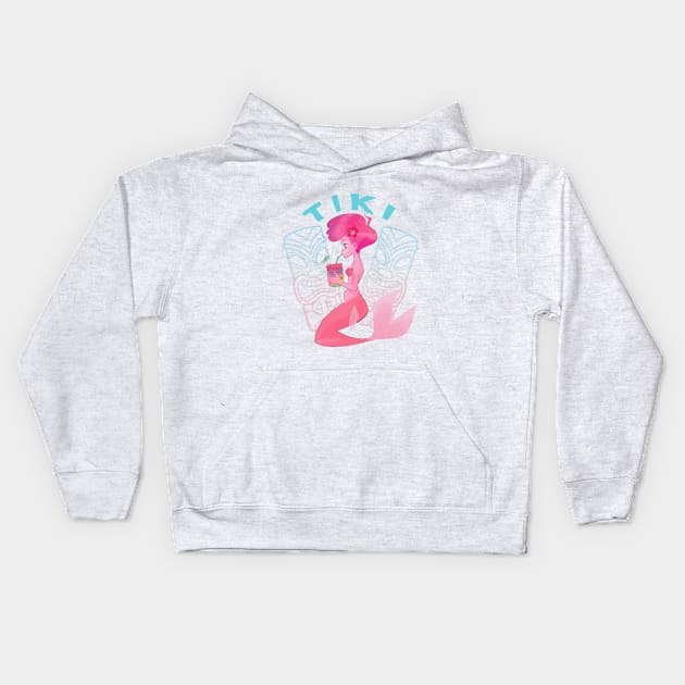 tiki mermaid Kids Hoodie by melivillosa